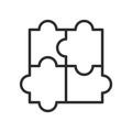 Puzzle Piece icon vector sign and symbol isolated on white background, Puzzle Piece logo concept Royalty Free Stock Photo