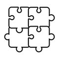 Puzzle piece isolated flat icon.