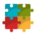 Puzzle piece isolated flat icon.