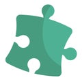 Puzzle piece isolated flat icon.