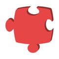 Puzzle piece isolated icon over white background Royalty Free Stock Photo