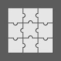 9 puzzle piece jigsaw concept vector background. 3x3 business puzzle design Royalty Free Stock Photo