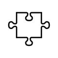 puzzle piece jigsaw line icon vector illustration