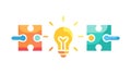 Puzzle Piece with Light Bulb Idea Generation, vector design Generative AI Royalty Free Stock Photo