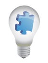 Puzzle piece lightbulb illustration design