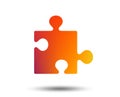 Puzzle piece sign icon. Strategy symbol. Royalty Free Stock Photo