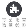 Puzzle piece sign icon. Strategy symbol. Royalty Free Stock Photo