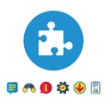 Puzzle piece sign icon. Strategy symbol. Royalty Free Stock Photo