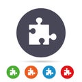 Puzzle piece sign icon. Strategy symbol. Royalty Free Stock Photo