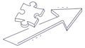 Puzzle Piece on Upward Arrow Problem Solving and Progress Concept, vector design Generative AI Royalty Free Stock Photo