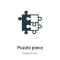 Puzzle piece vector icon on white background. Flat vector puzzle piece icon symbol sign from modern productivity collection for Royalty Free Stock Photo