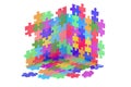 Puzzle Pieces, 3D rendering Royalty Free Stock Photo