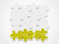 Puzzle pieces forming a block vector illustration graphic isolated on background Royalty Free Stock Photo