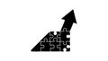 Puzzle pieces forming an upward arrow representing collaborative growth and problem solving Royalty Free Stock Photo