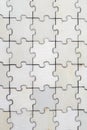 Puzzle pieces grid, jigsaw puzzle beige wood, success mosaic solution template, horizontal. Blank assembled puzzles with Royalty Free Stock Photo