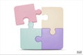 Puzzle pieces icon isolated on white background. Colorful jigsaw puzzle cube, strategy jigsaw business, and education. Puzzle, Royalty Free Stock Photo