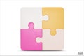 Puzzle pieces icon isolated on white background. Colorful jigsaw puzzle cube, strategy jigsaw business, and education. Puzzle, Royalty Free Stock Photo