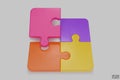 Puzzle pieces icon isolated on white background. Colorful jigsaw puzzle cube, strategy jigsaw business, and education. Puzzle, Royalty Free Stock Photo