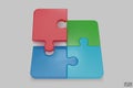 Puzzle pieces icon isolated on white background. Colorful jigsaw puzzle cube, strategy jigsaw business, and education. Puzzle, Royalty Free Stock Photo