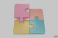 Puzzle pieces icon isolated on white background. Colorful jigsaw puzzle cube, strategy jigsaw business, and education. Puzzle, Royalty Free Stock Photo