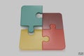 Puzzle pieces icon isolated on white background. Colorful jigsaw puzzle cube, strategy jigsaw business, and education. Puzzle, Royalty Free Stock Photo