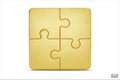 Puzzle pieces icon isolated on white background. Gold jigsaw puzzle cube, strategy jigsaw business, and education. Puzzle, jigsaw Royalty Free Stock Photo