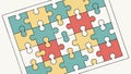 Puzzle pieces interconnected, problem,solving concept vector design Generative AI Royalty Free Stock Photo