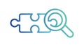 Puzzle Pieces & Magnifying Glass, Solution Discovery, vector design Generative AI Royalty Free Stock Photo