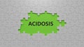 puzzle pieces with missing pieces with text acidosis.close up of puzzle pieces with missing pieces, Royalty Free Stock Photo
