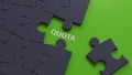 puzzle pieces with missing pieces with QUOTA business word Royalty Free Stock Photo