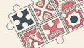 Puzzle pieces pattern, jigsaw solution design element vector design Generative AI Royalty Free Stock Photo