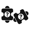 Puzzle pieces presenting question marks for problem solving Royalty Free Stock Photo