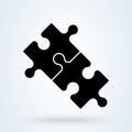 Puzzle pieces and problem solving icon or logo. puzzle game fully editable concept. puzzles and solutions, compatibility vector Royalty Free Stock Photo