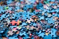 Puzzle pieces, selective focus. Close up. Royalty Free Stock Photo