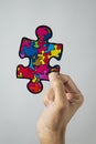 Puzzle pieces, symbol of the autism awareness Royalty Free Stock Photo