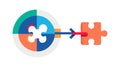 Puzzle Pieces Target Icon, Solution Path, vector design Generative AI Royalty Free Stock Photo