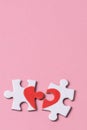 Puzzle pieces which form a heart Royalty Free Stock Photo