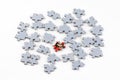 Puzzle pieces on white background Royalty Free Stock Photo