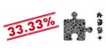 Puzzle Plugin Mosaic and Scratched 33.33 Percent Watermark with Lines Royalty Free Stock Photo