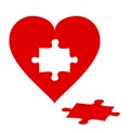 Puzzle with red heart Royalty Free Stock Photo