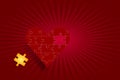 Puzzle red heart love concept Royalty Free Stock Photo