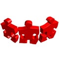 Puzzle red team Royalty Free Stock Photo