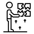 Puzzle resolve skill icon, outline style