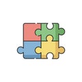 Puzzle RGB color icon Royalty Free Stock Photo