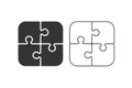 Puzzle. Simple icon set. Flat style element for graphic design. Vector EPS10 illustration.