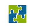 Puzzle square logo icon template