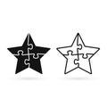 Puzzle Star Icon Set. Vector Isolated Illustration