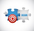 puzzle target and mission concept illustration Royalty Free Stock Photo