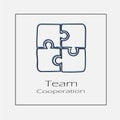 Puzzle team concept vector icon eps 10. Hand drawn illustration Royalty Free Stock Photo