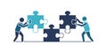 Puzzle teamwork icon: collaboration, problem-solving, unity. vector design Generative AI Royalty Free Stock Photo